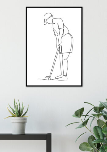 Poster Golfspieler Lineart Poster 2