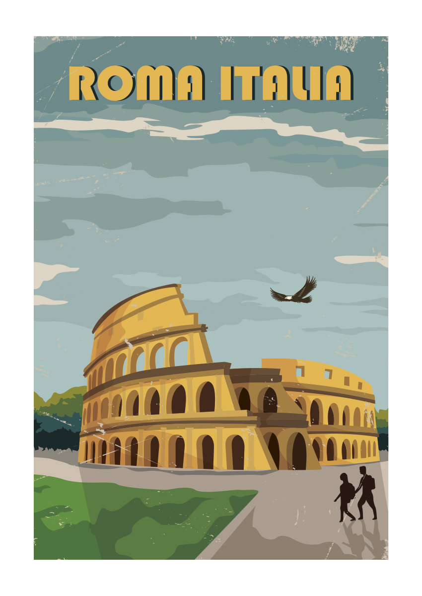 indsats boliger Outlaw Rom Vintage Retro Poster - Posterland.at
