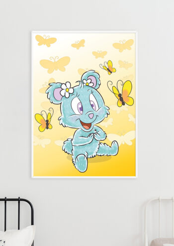 Poster Schmetterlinge mit Bär Poster 2