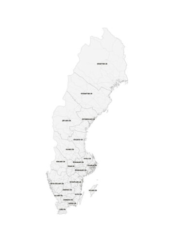 Poster Schwedenkarte mit Regionen Poster 1