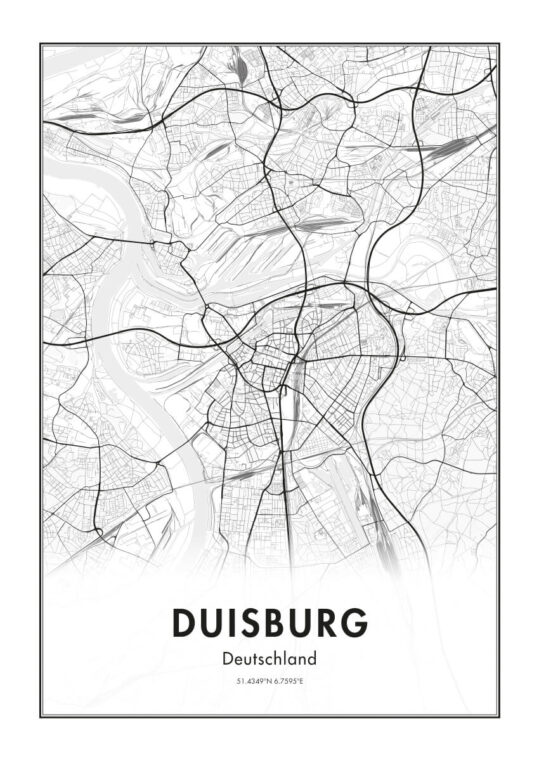 Poster Duisburg Karte Poster 1