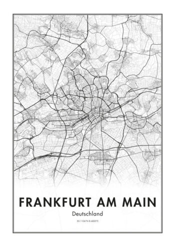 Poster Frankfurt am Main Karte Poster 1