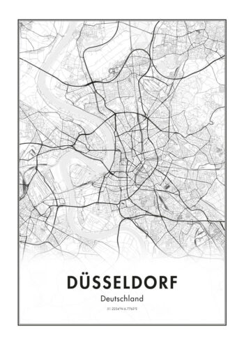 Poster Düsseldorf Karte Poster 1