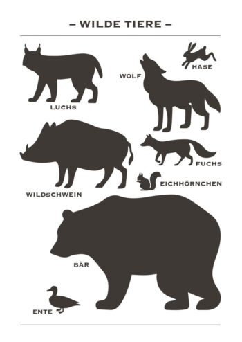 Poster Wilde Tiere Weiss Poster 1