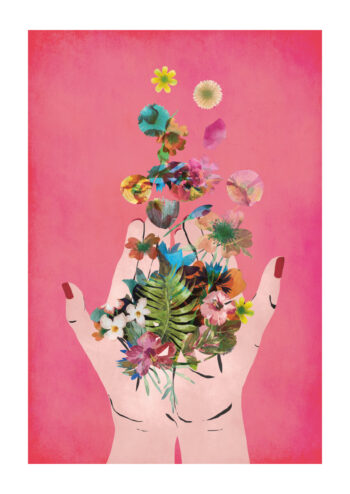 Poster Fridas hands pink Poster 1